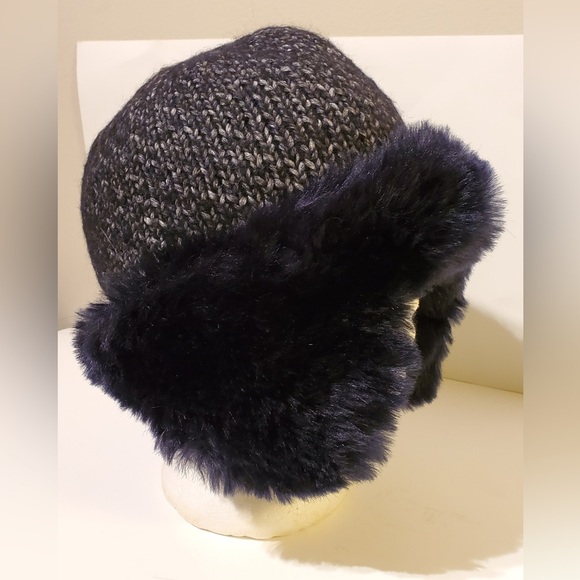 Raffaeollo Bettini luxury Italian made trapper faux fur and knit hat - Picture 9 of 9